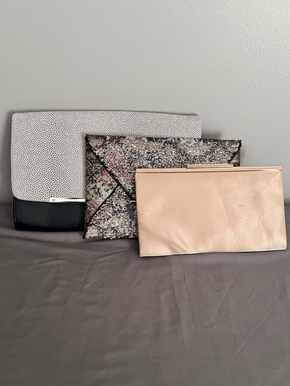 Mixed Lot Of 3 Miche Classic Bag Purse Clutch Neutral Colors Y2K